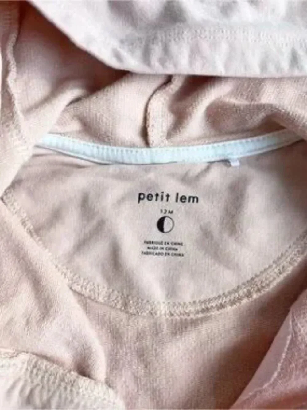 Petit Lem FREE with Purchase Rabbit Organic Cotton Pink Baby Onesie Size 12